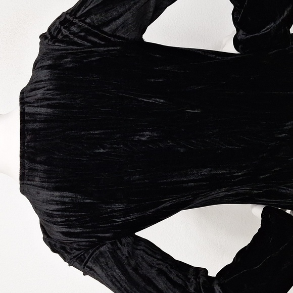 Emory Park Black Crushed Velvet Romantic Whimsigoth Witchy Mini Dress Size S - Picture 7 of 12